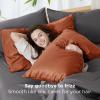 imageBedsure King Size Pillow Cases Set of 2 Cooling Pillow Cases King Rayon Derived from Bamboo Red Pillowcases Breathable ampamp Silky Soft Cool Bedding Pillow Covers with Envelope Closure 20x36 Inches23  Burnt Orange