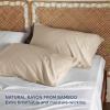 imageBedsure King Size Pillow Cases Set of 2 Cooling Pillow Cases King Rayon Derived from Bamboo Red Pillowcases Breathable ampamp Silky Soft Cool Bedding Pillow Covers with Envelope Closure 20x36 Inches09  Beige
