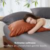 imageBedsure King Size Pillow Cases Set of 2 Cooling Pillow Cases King Rayon Derived from Bamboo Red Pillowcases Breathable ampamp Silky Soft Cool Bedding Pillow Covers with Envelope Closure 20x36 Inches23  Burnt Orange