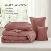 imageBedsure Light Pink Twin XL Comforter Set  3 Pieces Pinch Pleat Bed Set Down Alternative Bedding Sets for All Season 1 Comforter 1 Pillowcase 1 Decorative Pillow16  Dusty Pink