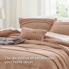 imageBedsure Light Pink Twin XL Comforter Set  3 Pieces Pinch Pleat Bed Set Down Alternative Bedding Sets for All Season 1 Comforter 1 Pillowcase 1 Decorative Pillow19  Taupe