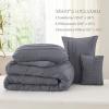 imageBedsure Light Pink Twin XL Comforter Set  3 Pieces Pinch Pleat Bed Set Down Alternative Bedding Sets for All Season 1 Comforter 1 Pillowcase 1 Decorative Pillow13  Dark Grey