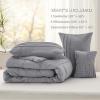 imageBedsure Light Pink Twin XL Comforter Set  3 Pieces Pinch Pleat Bed Set Down Alternative Bedding Sets for All Season 1 Comforter 1 Pillowcase 1 Decorative Pillow02  Grey