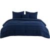 imageBedsure Light Pink Twin XL Comforter Set  3 Pieces Pinch Pleat Bed Set Down Alternative Bedding Sets for All Season 1 Comforter 1 Pillowcase 1 Decorative Pillow01  Navy