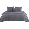 imageBedsure Light Pink Twin XL Comforter Set  3 Pieces Pinch Pleat Bed Set Down Alternative Bedding Sets for All Season 1 Comforter 1 Pillowcase 1 Decorative Pillow13  Dark Grey