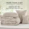 imageBedsure Light Pink Twin XL Comforter Set  3 Pieces Pinch Pleat Bed Set Down Alternative Bedding Sets for All Season 1 Comforter 1 Pillowcase 1 Decorative Pillow01  Beige