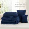 imageBedsure Light Pink Twin XL Comforter Set  3 Pieces Pinch Pleat Bed Set Down Alternative Bedding Sets for All Season 1 Comforter 1 Pillowcase 1 Decorative Pillow01  Navy