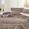 imageBedsure Light Pink Twin XL Comforter Set  3 Pieces Pinch Pleat Bed Set Down Alternative Bedding Sets for All Season 1 Comforter 1 Pillowcase 1 Decorative Pillow03  Brown