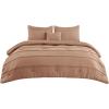 imageBedsure Light Pink Twin XL Comforter Set  3 Pieces Pinch Pleat Bed Set Down Alternative Bedding Sets for All Season 1 Comforter 1 Pillowcase 1 Decorative Pillow19  Taupe
