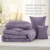 imageBedsure Light Pink Twin XL Comforter Set  3 Pieces Pinch Pleat Bed Set Down Alternative Bedding Sets for All Season 1 Comforter 1 Pillowcase 1 Decorative Pillow18  Purple