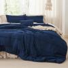 imageBedsure Light Pink Twin XL Comforter Set  3 Pieces Pinch Pleat Bed Set Down Alternative Bedding Sets for All Season 1 Comforter 1 Pillowcase 1 Decorative Pillow07  Navy