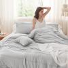imageBedsure Light Pink Twin XL Comforter Set  3 Pieces Pinch Pleat Bed Set Down Alternative Bedding Sets for All Season 1 Comforter 1 Pillowcase 1 Decorative PillowLight Grey