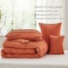 imageBedsure Light Pink Twin XL Comforter Set  3 Pieces Pinch Pleat Bed Set Down Alternative Bedding Sets for All Season 1 Comforter 1 Pillowcase 1 Decorative Pillow12  Burnt Orange