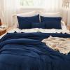 imageBedsure Light Pink Twin XL Comforter Set  3 Pieces Pinch Pleat Bed Set Down Alternative Bedding Sets for All Season 1 Comforter 1 Pillowcase 1 Decorative Pillow01  Navy