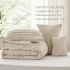 imageBedsure Light Pink Twin XL Comforter Set  3 Pieces Pinch Pleat Bed Set Down Alternative Bedding Sets for All Season 1 Comforter 1 Pillowcase 1 Decorative Pillow21  Linen