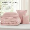 imageBedsure Light Pink Twin XL Comforter Set  3 Pieces Pinch Pleat Bed Set Down Alternative Bedding Sets for All Season 1 Comforter 1 Pillowcase 1 Decorative Pillow01  Light Pink