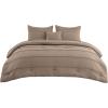 imageBedsure Light Pink Twin XL Comforter Set  3 Pieces Pinch Pleat Bed Set Down Alternative Bedding Sets for All Season 1 Comforter 1 Pillowcase 1 Decorative Pillow03  Brown