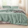 imageBedsure Light Pink Twin XL Comforter Set  3 Pieces Pinch Pleat Bed Set Down Alternative Bedding Sets for All Season 1 Comforter 1 Pillowcase 1 Decorative Pillow02  Sage Green