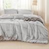 imageBedsure Light Pink Twin XL Comforter Set  3 Pieces Pinch Pleat Bed Set Down Alternative Bedding Sets for All Season 1 Comforter 1 Pillowcase 1 Decorative PillowLight Grey