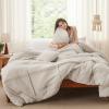 imageBedsure Light Pink Twin XL Comforter Set  3 Pieces Pinch Pleat Bed Set Down Alternative Bedding Sets for All Season 1 Comforter 1 Pillowcase 1 Decorative Pillow17  Grid