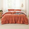 imageBedsure Light Pink Twin XL Comforter Set  3 Pieces Pinch Pleat Bed Set Down Alternative Bedding Sets for All Season 1 Comforter 1 Pillowcase 1 Decorative Pillow12  Burnt Orange