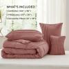 imageBedsure Light Pink Twin XL Comforter Set  3 Pieces Pinch Pleat Bed Set Down Alternative Bedding Sets for All Season 1 Comforter 1 Pillowcase 1 Decorative Pillow16  Dusty Pink
