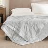 imageBedsure Lightweight Blanket for Summer Queen Size  Down Alternative Blanket with Satin Trim for Bed Light Summer Throw Grey 90x90 Inches01  Grey