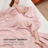imageBedsure Lightweight Blanket for Summer Queen Size  Down Alternative Blanket with Satin Trim for Bed Light Summer Throw Grey 90x90 Inches03  Pink
