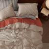 imageBedsure Linen Duvet Cover King  Linen Cotton Blend Duvet Cover Set Light Khaki Color Duvet Cover 3 Pieces 1 Duvet Cover 104 x 90 Inches and 2 Pillowcases Comforter Sold Separately04  Khaki No Comforter