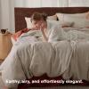 imageBedsure Linen Duvet Cover King  Linen Cotton Blend Duvet Cover Set Light Khaki Color Duvet Cover 3 Pieces 1 Duvet Cover 104 x 90 Inches and 2 Pillowcases Comforter Sold Separately01  Light Khaki No Comforter