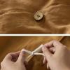 imageBedsure Linen Duvet Cover King  Linen Cotton Blend Duvet Cover Set Light Khaki Color Duvet Cover 3 Pieces 1 Duvet Cover 104 x 90 Inches and 2 Pillowcases Comforter Sold Separately08  Pumpkin Yellow No Comforter