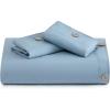 imageBedsure Linen Duvet Cover King  Linen Cotton Blend Duvet Cover Set Light Khaki Color Duvet Cover 3 Pieces 1 Duvet Cover 104 x 90 Inches and 2 Pillowcases Comforter Sold Separately02  Grey Blue No Comforter