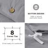 imageBedsure Linen Duvet Cover King  Linen Cotton Blend Duvet Cover Set Light Khaki Color Duvet Cover 3 Pieces 1 Duvet Cover 104 x 90 Inches and 2 Pillowcases Comforter Sold Separately09 Silver Grey No Comforter