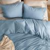 imageBedsure Linen Duvet Cover King  Linen Cotton Blend Duvet Cover Set Light Khaki Color Duvet Cover 3 Pieces 1 Duvet Cover 104 x 90 Inches and 2 Pillowcases Comforter Sold Separately02  Grey Blue No Comforter