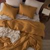 imageBedsure Linen Duvet Cover King  Linen Cotton Blend Duvet Cover Set Light Khaki Color Duvet Cover 3 Pieces 1 Duvet Cover 104 x 90 Inches and 2 Pillowcases Comforter Sold Separately08  Pumpkin Yellow No Comforter