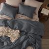 imageBedsure Linen Duvet Cover King  Linen Cotton Blend Duvet Cover Set Light Khaki Color Duvet Cover 3 Pieces 1 Duvet Cover 104 x 90 Inches and 2 Pillowcases Comforter Sold Separately10  Charcoal Grey No Comforter