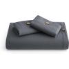 imageBedsure Linen Duvet Cover King  Linen Cotton Blend Duvet Cover Set Light Khaki Color Duvet Cover 3 Pieces 1 Duvet Cover 104 x 90 Inches and 2 Pillowcases Comforter Sold Separately10  Charcoal Grey No Comforter