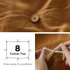 imageBedsure Linen Duvet Cover King  Linen Cotton Blend Duvet Cover Set Light Khaki Color Duvet Cover 3 Pieces 1 Duvet Cover 104 x 90 Inches and 2 Pillowcases Comforter Sold Separately08  Pumpkin Yellow No Comforter