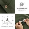 imageBedsure Linen Duvet Cover King  Linen Cotton Blend Duvet Cover Set Light Khaki Color Duvet Cover 3 Pieces 1 Duvet Cover 104 x 90 Inches and 2 Pillowcases Comforter Sold Separately14  Olive Green No Comforter