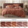 imageBedsure Linen Duvet Cover King  Linen Cotton Blend Duvet Cover Set Light Khaki Color Duvet Cover 3 Pieces 1 Duvet Cover 104 x 90 Inches and 2 Pillowcases Comforter Sold Separately32  Terracotta No Comforter