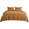 imageBedsure Linen Duvet Cover King  Linen Cotton Blend Duvet Cover Set Light Khaki Color Duvet Cover 3 Pieces 1 Duvet Cover 104 x 90 Inches and 2 Pillowcases Comforter Sold Separately08  Pumpkin Yellow No Comforter