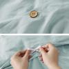 imageBedsure Linen Duvet Cover Queen Size  Linen Cotton Blend Bedding Set Soft ampamp Cozy 3 Pieces 1 Duvet Cover 90x90 Inches and 2 Pillowcases Light Khaki Color Cooling Bedding Comforter Sold Separately32  Spa Blue No Comforter