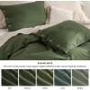 imageBedsure Linen Duvet Cover Queen Size  Linen Cotton Blend Bedding Set Soft ampamp Cozy 3 Pieces 1 Duvet Cover 90x90 Inches and 2 Pillowcases Light Khaki Color Cooling Bedding Comforter Sold Separately14  Olive Green No Comforter
