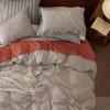 imageBedsure Linen Duvet Cover Queen Size  Linen Cotton Blend Bedding Set Soft ampamp Cozy 3 Pieces 1 Duvet Cover 90x90 Inches and 2 Pillowcases Light Khaki Color Cooling Bedding Comforter Sold Separately16 Warm Tan No Comforter