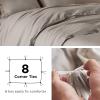 imageBedsure Linen Duvet Cover Queen Size  Linen Cotton Blend Bedding Set Soft ampamp Cozy 3 Pieces 1 Duvet Cover 90x90 Inches and 2 Pillowcases Light Khaki Color Cooling Bedding Comforter Sold Separately32  Dusty Orange No Comforter