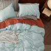 imageBedsure Linen Duvet Cover Queen Size  Linen Cotton Blend Bedding Set Soft ampamp Cozy 3 Pieces 1 Duvet Cover 90x90 Inches and 2 Pillowcases Light Khaki Color Cooling Bedding Comforter Sold Separately32  Spa Blue No Comforter