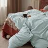 imageBedsure Linen Duvet Cover Queen Size  Linen Cotton Blend Bedding Set Soft ampamp Cozy 3 Pieces 1 Duvet Cover 90x90 Inches and 2 Pillowcases Light Khaki Color Cooling Bedding Comforter Sold Separately32  Spa Blue No Comforter