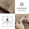 imageBedsure Linen Duvet Cover Queen Size  Linen Cotton Blend Bedding Set Soft ampamp Cozy 3 Pieces 1 Duvet Cover 90x90 Inches and 2 Pillowcases Light Khaki Color Cooling Bedding Comforter Sold Separately17  Brown No Comforter
