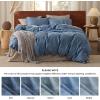 imageBedsure Linen Duvet Cover Queen Size  Linen Cotton Blend Bedding Set Soft ampamp Cozy 3 Pieces 1 Duvet Cover 90x90 Inches and 2 Pillowcases Light Khaki Color Cooling Bedding Comforter Sold Separately06  Slate Blue No Comforter