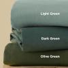 imageBedsure Linen Duvet Cover Queen Size  Linen Cotton Blend Bedding Set Soft ampamp Cozy 3 Pieces 1 Duvet Cover 90x90 Inches and 2 Pillowcases Light Khaki Color Cooling Bedding Comforter Sold Separately14  Olive Green No Comforter